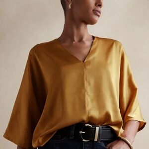 Banana Republic Factory Gold Satin Blouse
